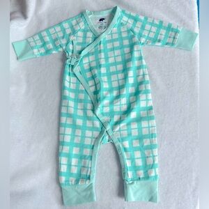 NWOT Monica + Andy 3-6months kids One Piece Mint Green Checkered Sleeper